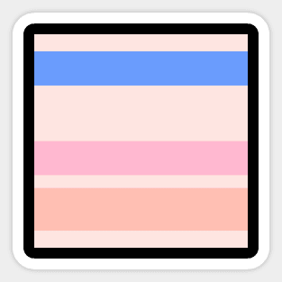 A rare adaptation of Fresh Air, Cornflower Blue, Little Girl Pink, Very Light Pink and Melon stripes. - Sociable Stripes Sticker